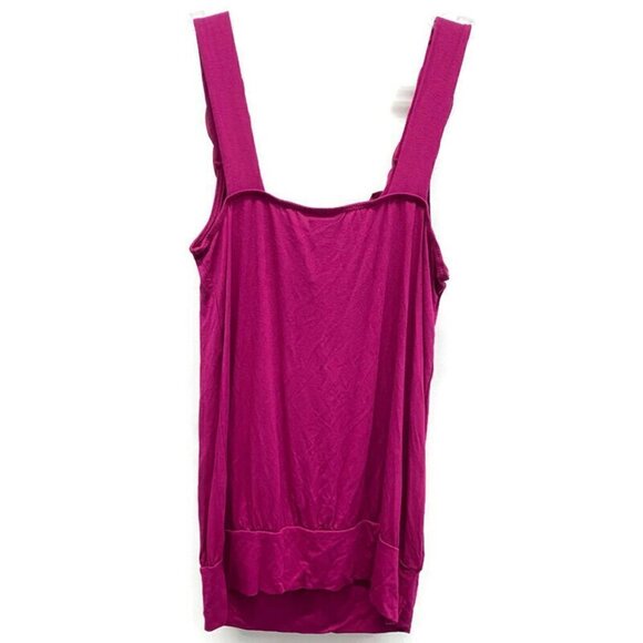 Bobeau Magenta w/Floral Embellishment Tank Top - Picture 2 of 3